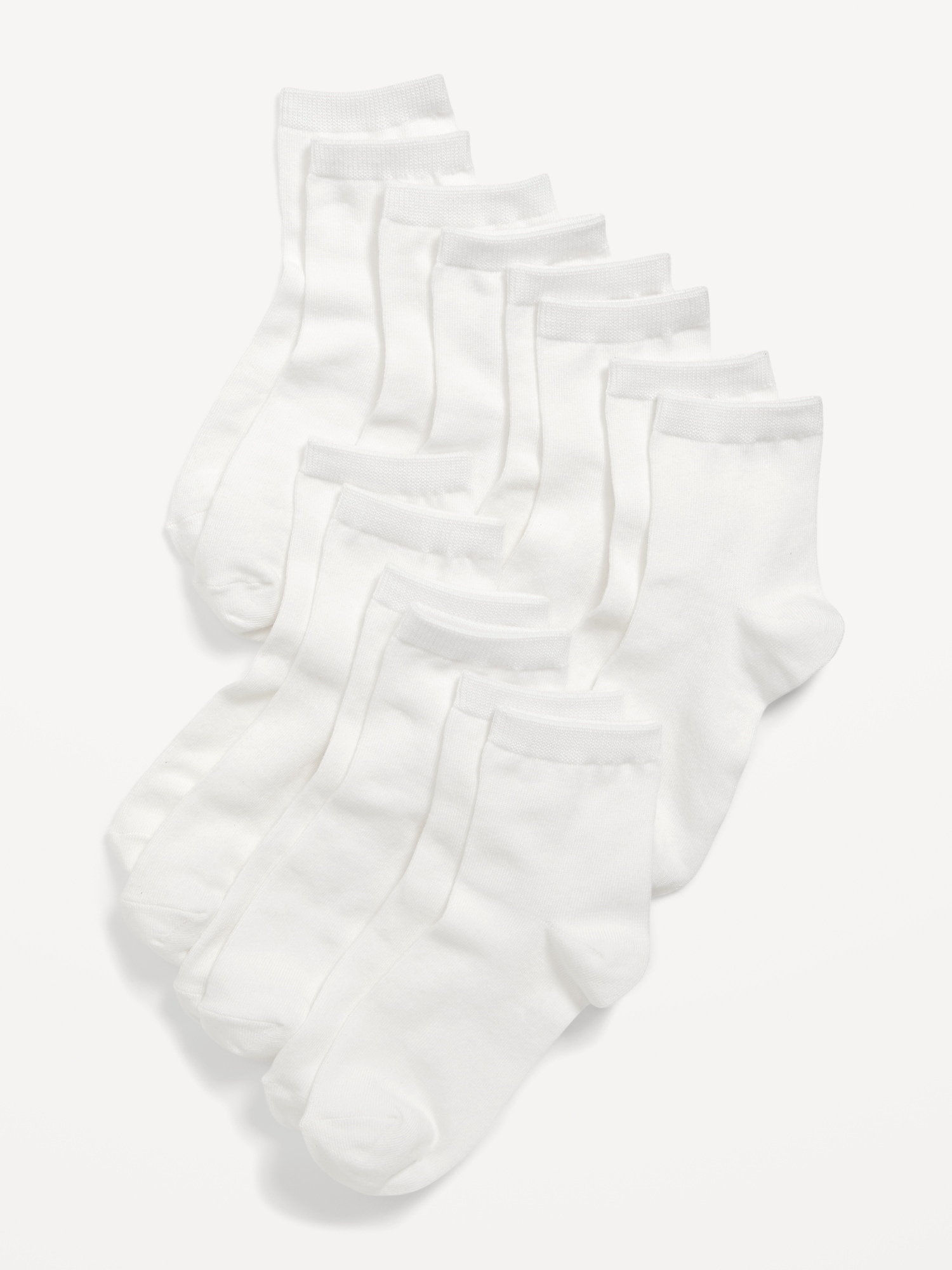Old Navy Quarter-Crew Socks 7-Pack for Girls white. 1