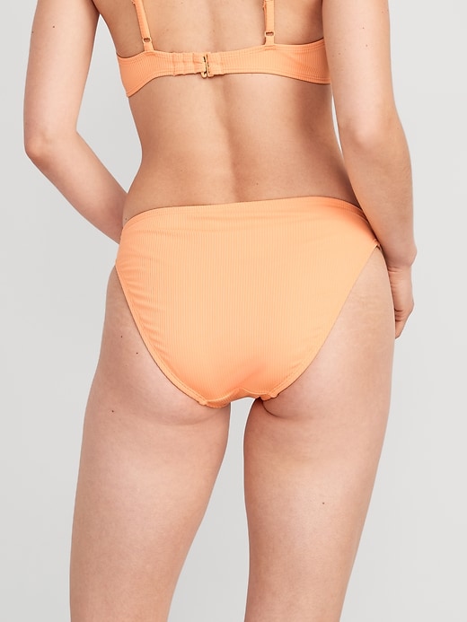 Image number 2 showing, High-Waisted French-Cut Ribbed Bikini Swim Bottoms