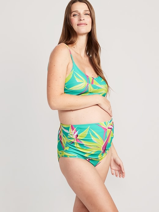 View large product image 1 of 2. Maternity Rollover-Waist Swim Bottoms