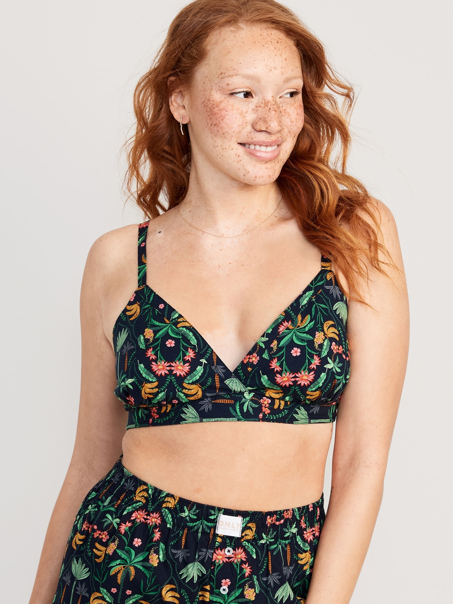 Old Navy Cross-Front Poplin Bralette for Women multi. 1