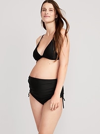 Image number 1 showing, Maternity Ruched Side-Tie Swim Bottoms