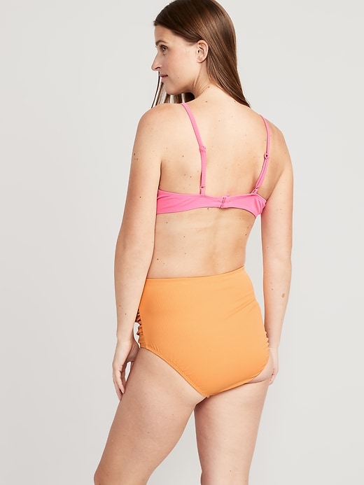 Image number 2 showing, Maternity High Waisted Rib-Knit Swim Bottoms