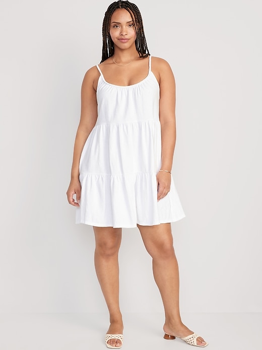 Braided-Strap Tiered Mini Swing Dress | Old Navy