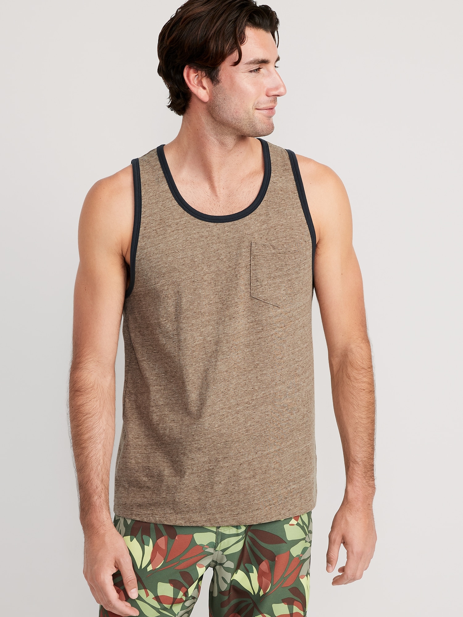 Old Navy Classic Pocket Tank Top for Men brown. 1