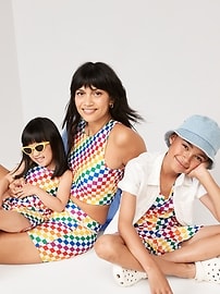 View large product image 3 of 3. Matching Pride Gender-Neutral Swim Trunks for Kids