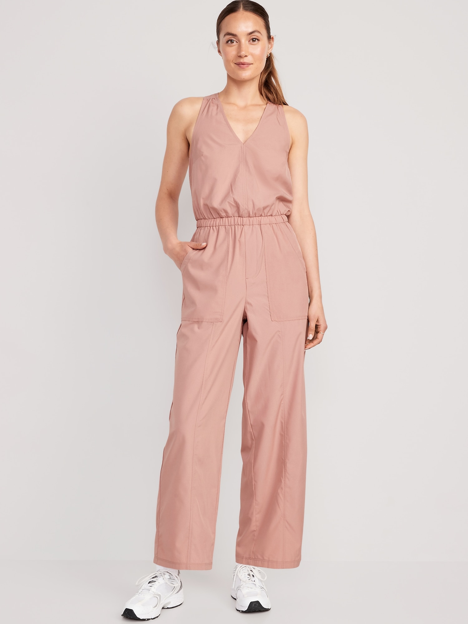Old Navy Waist-Defined StretchTech Jumpsuit for Women pink. 1