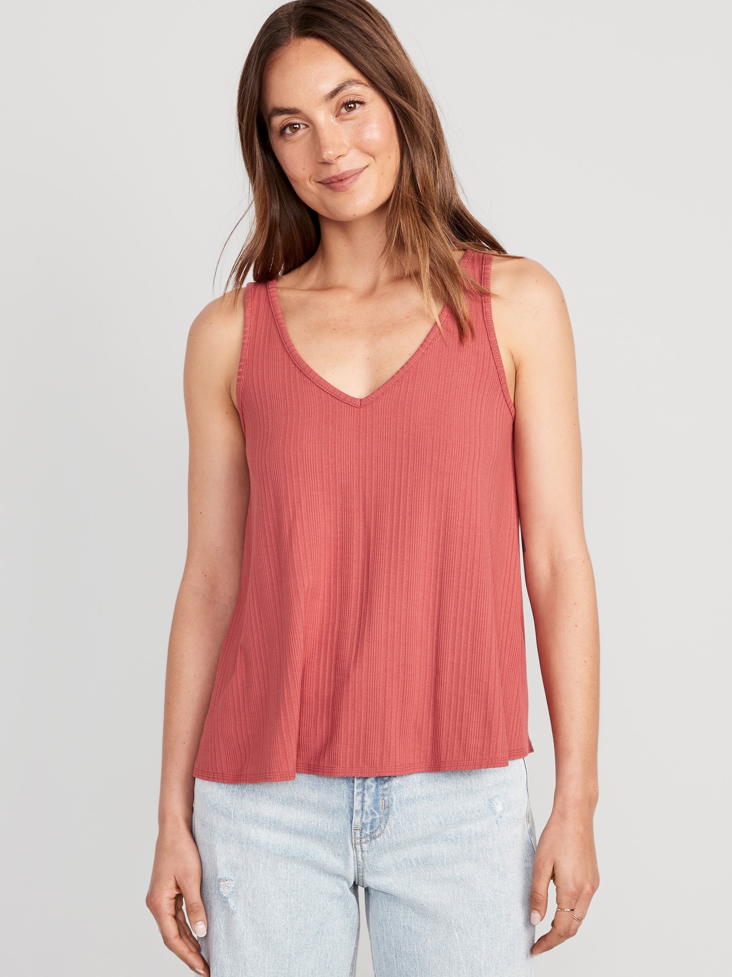 Old Navy Sleeveless Luxe Swing T-Shirt for Women pink. 1