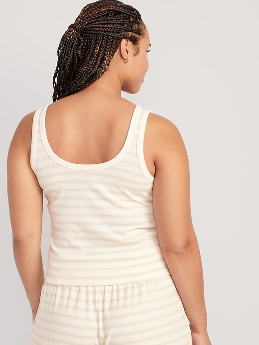 Image number 6 showing, UltraLite Rib-Knit Henley Lounge Tank Top