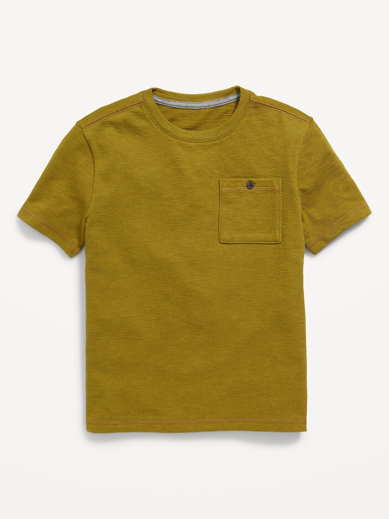 Old Navy Short-Sleeve Textured-Knit Pocket T-Shirt for Boys gold. 1