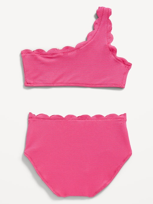 View large product image 2 of 2. One-Shoulder Scallop-Trim Swim Set for Girls