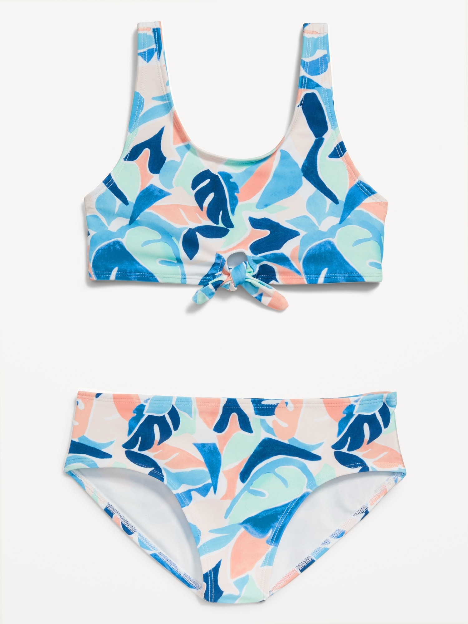 Old Navy Tie-Front Bikini Swim Set for Girls blue. 1