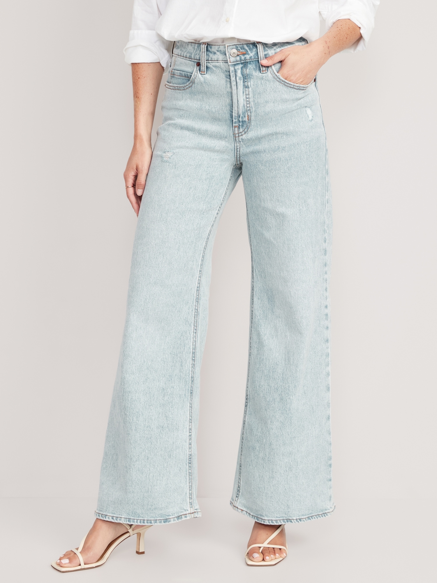 Extra High-Waisted A-Line Wide-Leg Jeans