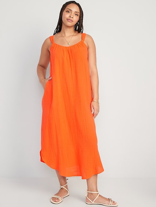 Image number 4 showing, Sleeveless Shirred Maxi Dress
