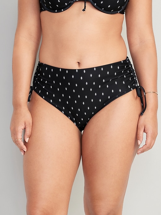 Image number 4 showing, High-Waisted Tie-Cinched Bikini Swim Bottoms