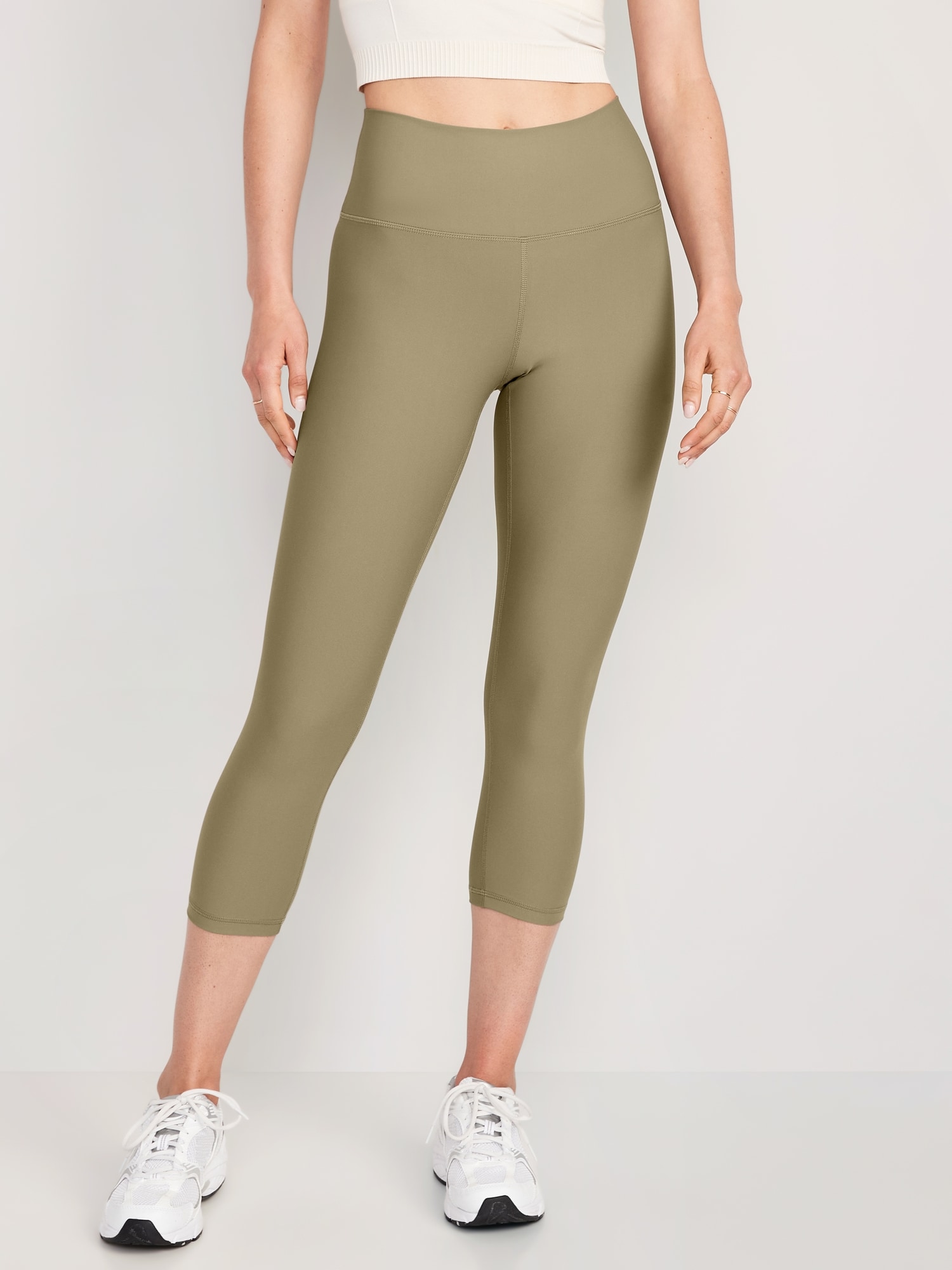 Old Navy High-Waisted PowerSoft Crop Leggings for Women green. 1