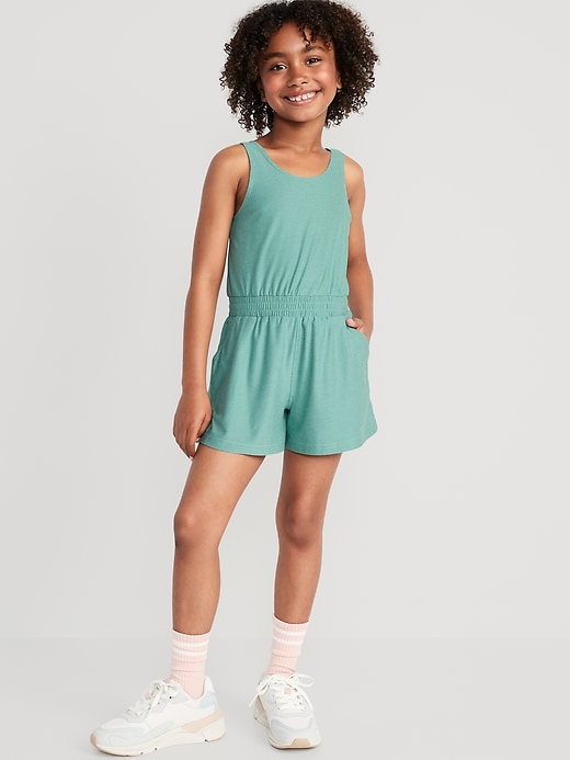 View large product image 1 of 4. Cloud 94 Soft Go-Dry Twist-Back Romper for Girls