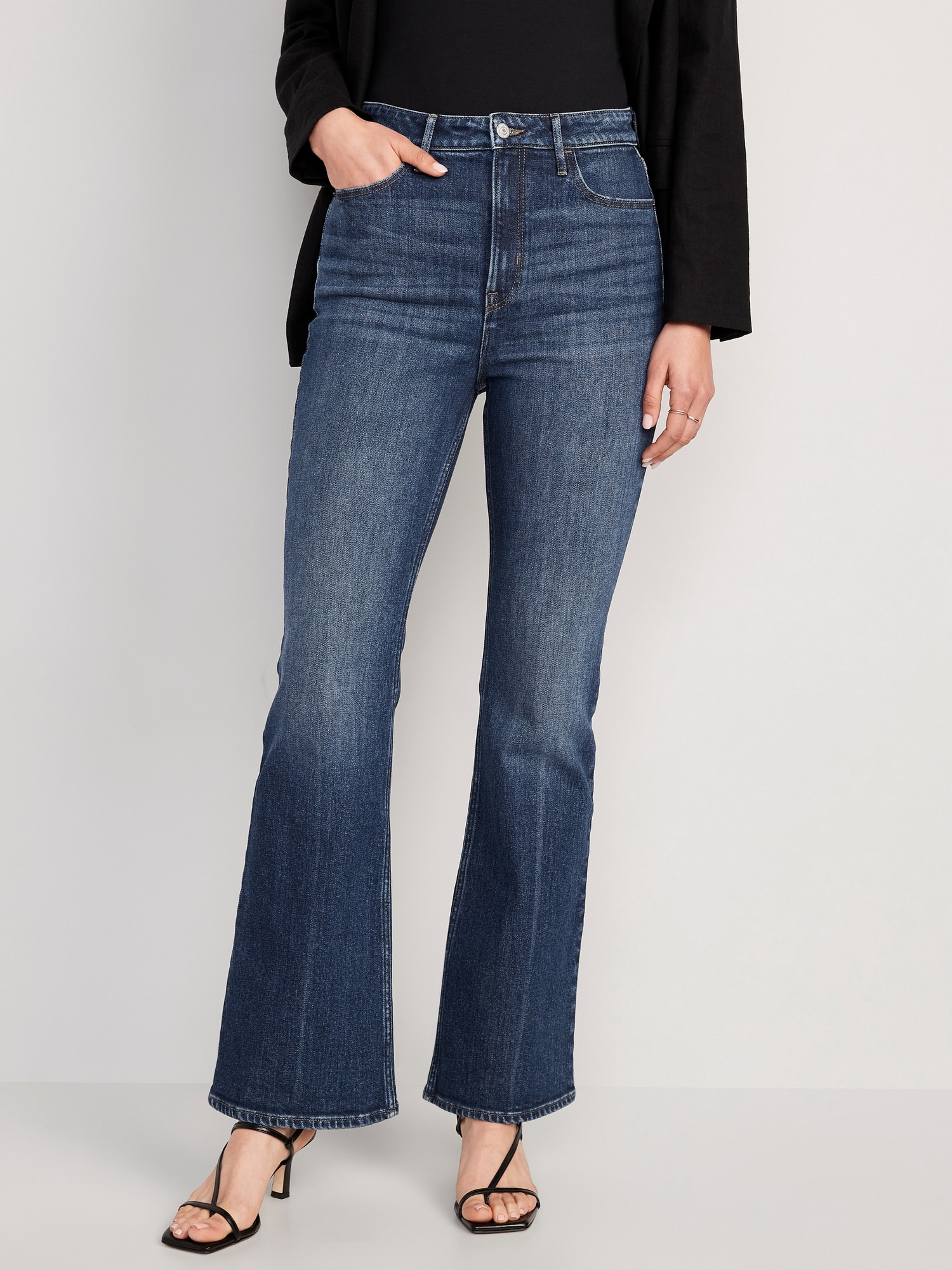 Old Navy Black Stretch Denim High Rise Flare Jeans 22 New Size undefined -  $34 - From Meg