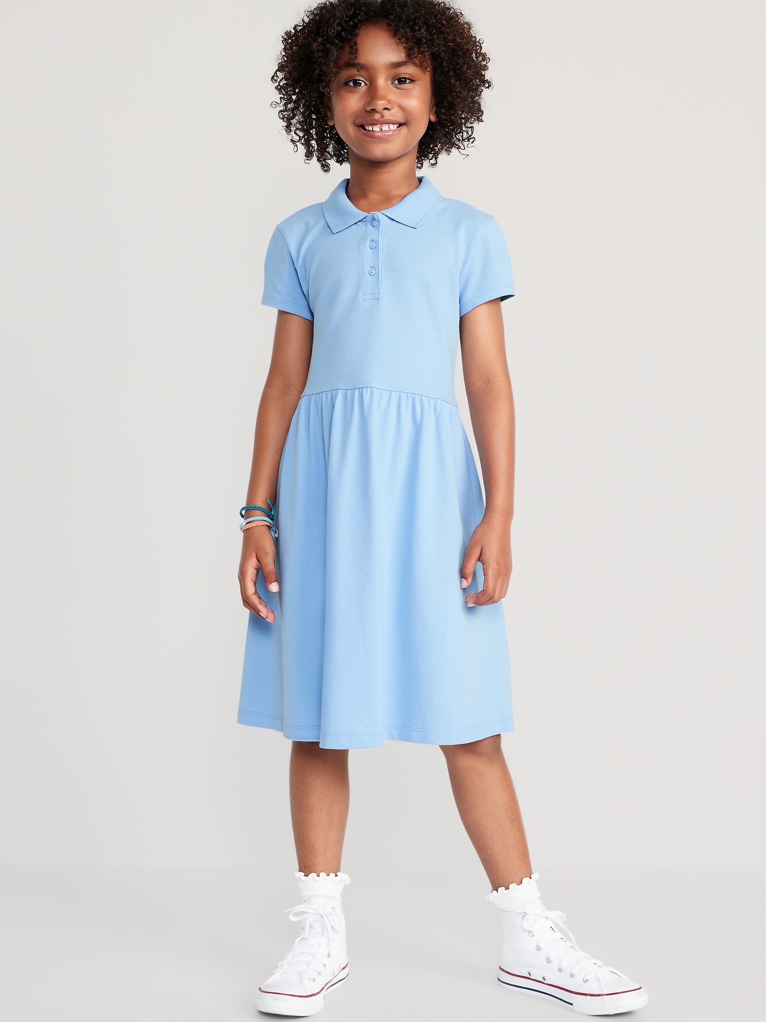 School Uniform Fit & Flare Pique Polo Dress for Girls Old Navy