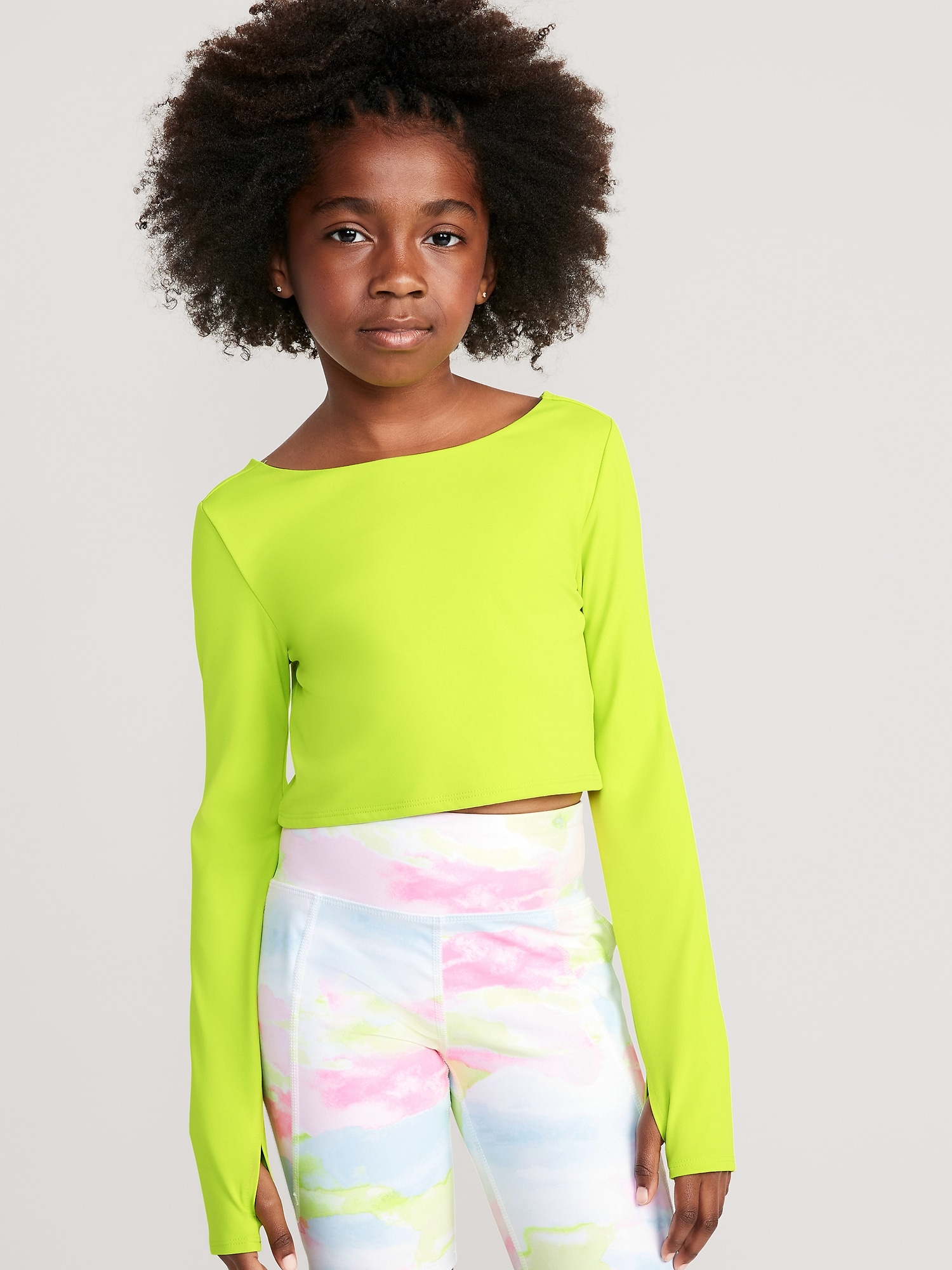 PowerSoft Cropped Twist-Back Performance Top for Girls