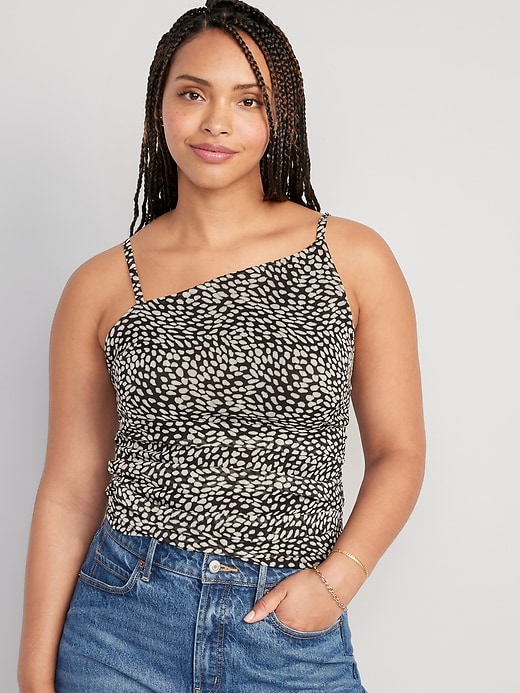 Image number 5 showing, Fitted Asymmetrical Cropped Cami Top