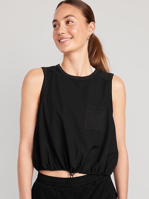 StretchTech Cinched-Hem Cropped Top for Women | Old Navy