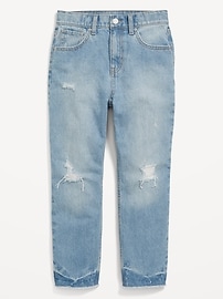 View large product image 4 of 5. High-Waisted Slouchy Straight Ripped Jeans for Girls