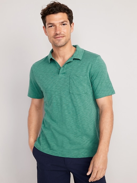 View large product image 1 of 4. Classic Fit Linen-Blend Polo