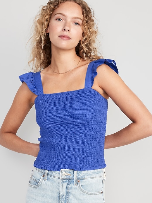 Image number 1 showing, Fitted Ruffle Crop Top