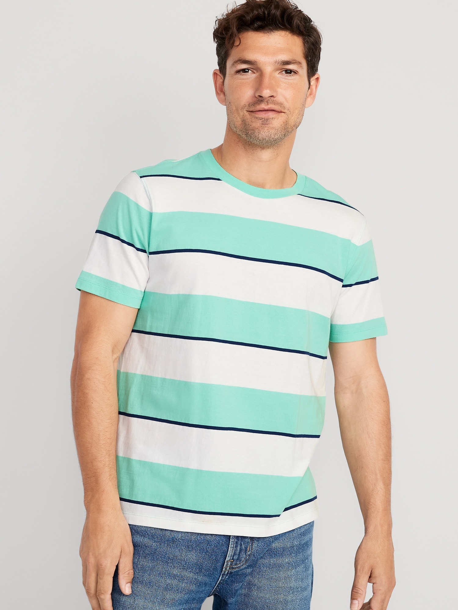 GLOBE Stray Striped Tee Night Green - T-shirts 