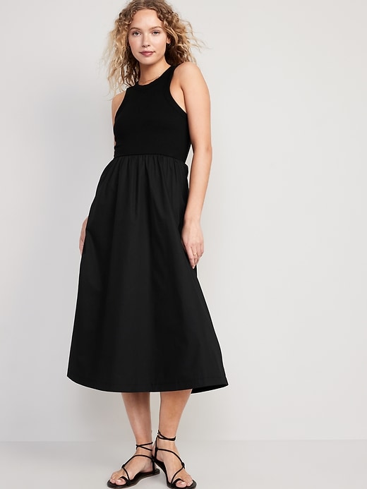 Image number 1 showing, Fit & Flare Combination Midi Dress