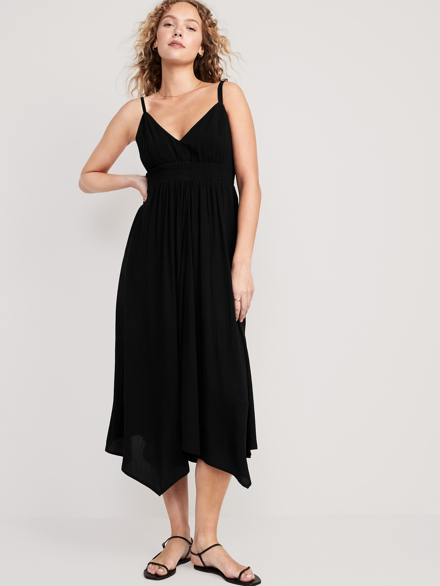 Old Navy Waist-Defined Sleeveless Maxi Dress for Women black. 1