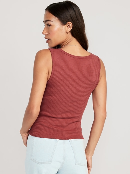 Image number 2 showing, Rib-Knit V-Neck Tank Top