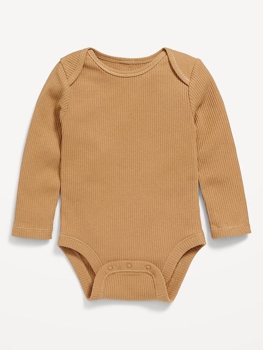 View large product image 1 of 1. Unisex Long-Sleeve Rib-Knit Bodysuit for Baby