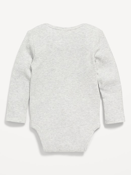 View large product image 2 of 2. Unisex Long-Sleeve Rib-Knit Bodysuit for Baby