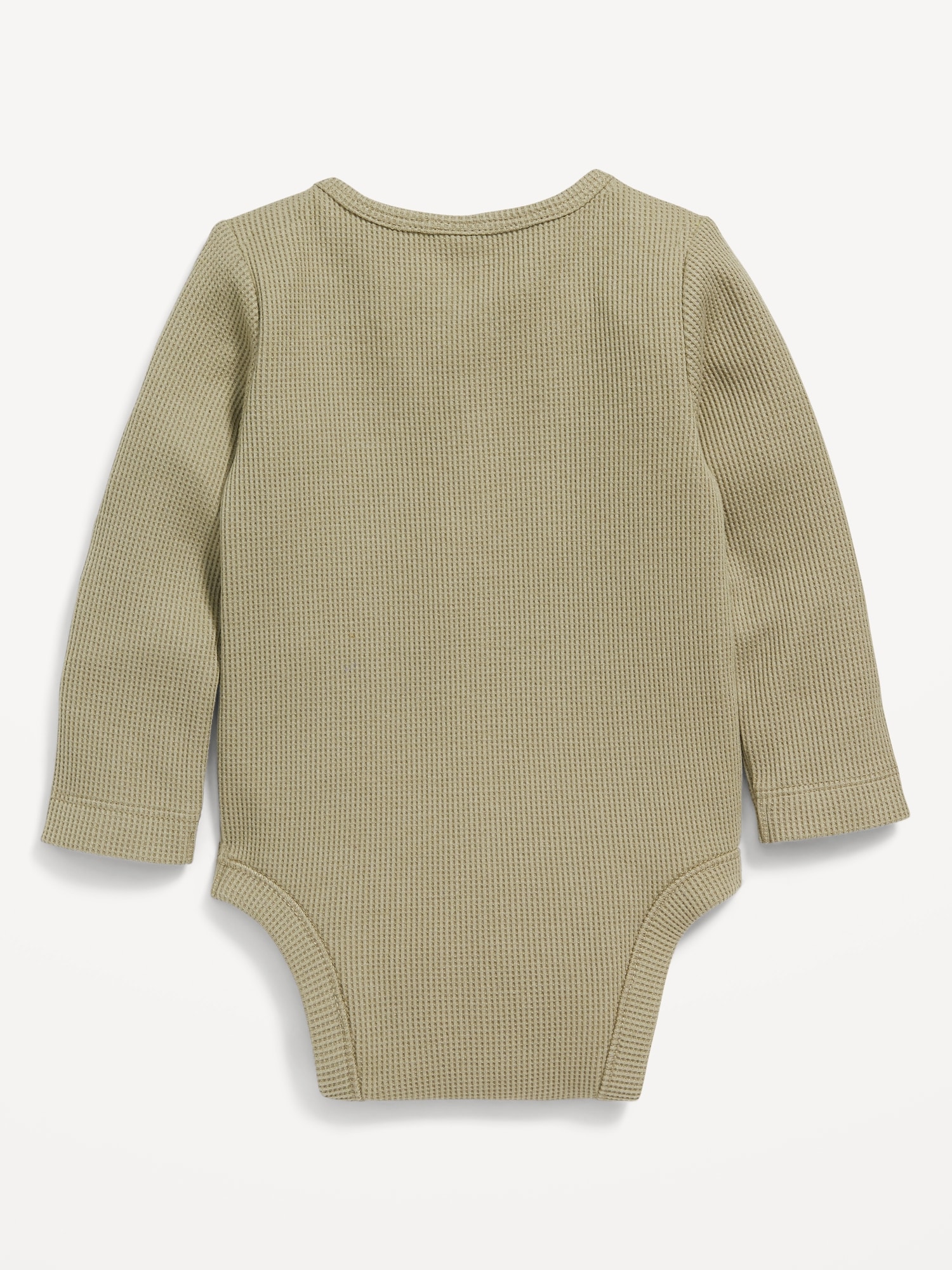 Unisex Long-Sleeve Thermal-Knit Henley Bodysuit for Baby | Old Navy