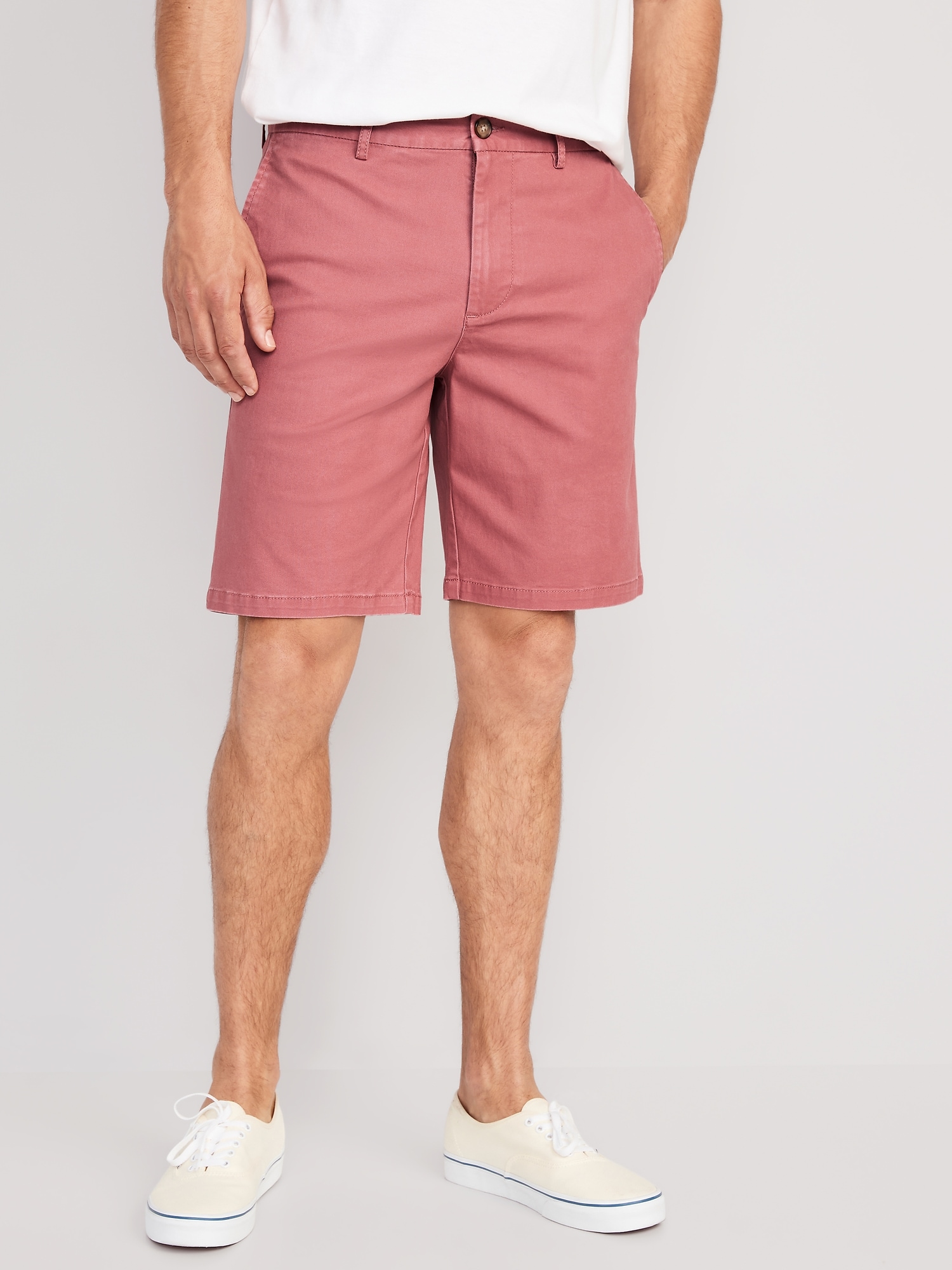 Old Navy Slim Built-In Flex Rotation Chino Shorts for Men -- 9-inch inseam red. 1