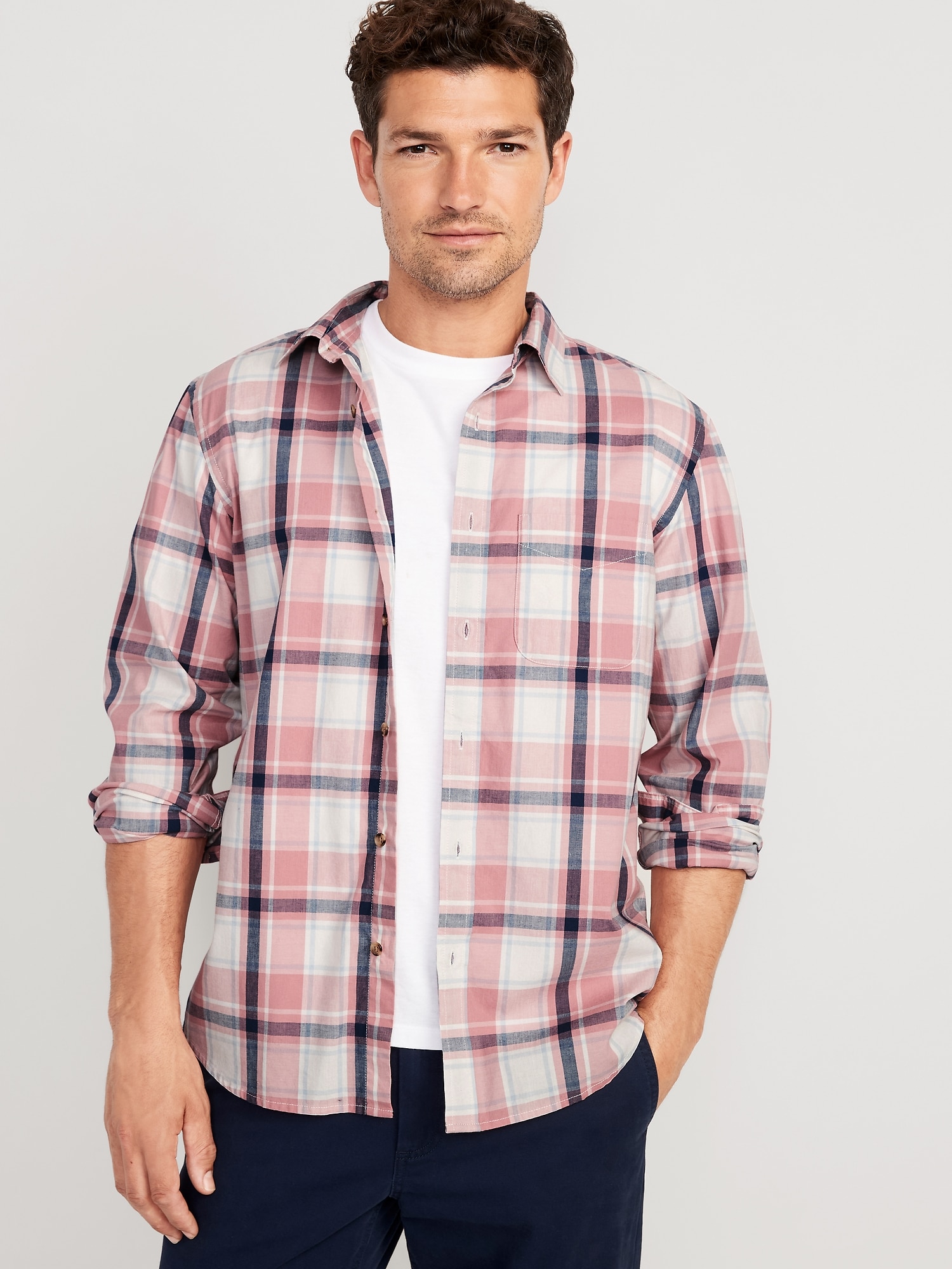 Old Navy Classic-Fit Everyday Shirt for Men white. 1