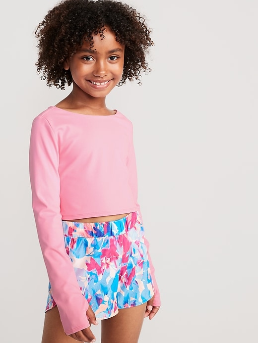 View large product image 1 of 4. PowerSoft Cropped Twist-Back Performance Top for Girls