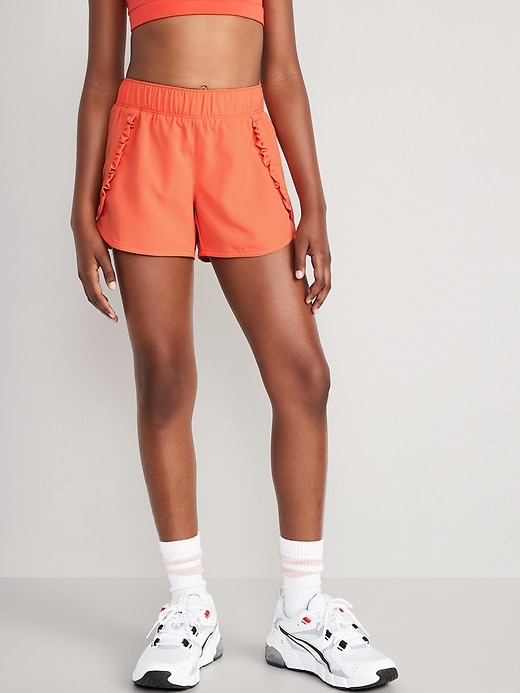 View large product image 1 of 4. Ruffle-Trim Run Shorts for Girls
