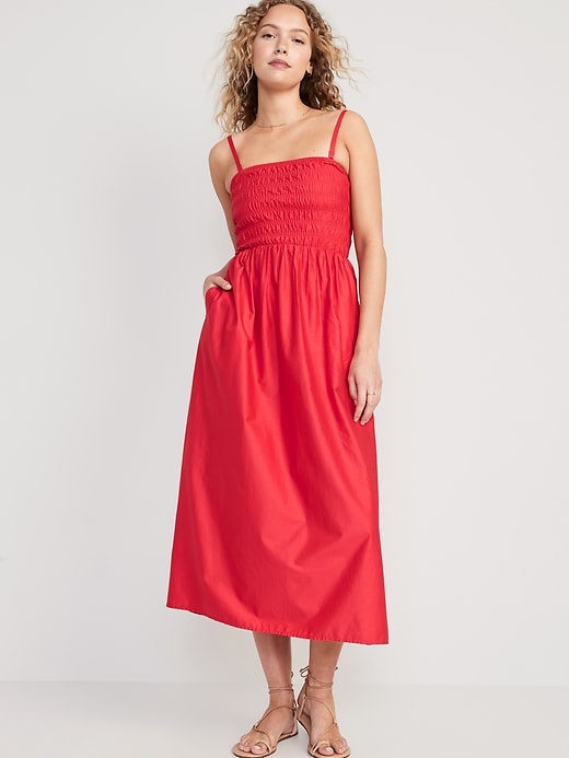 Image number 1 showing, Fit & Flare Smocked Maxi Cami Dress
