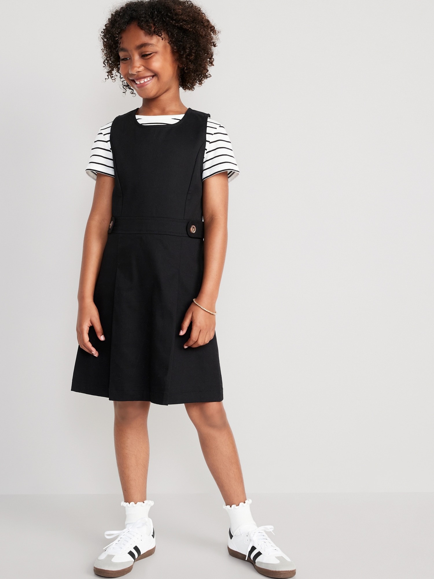 Old Navy Sleeveless School Uniform Dress for Girls black. 1