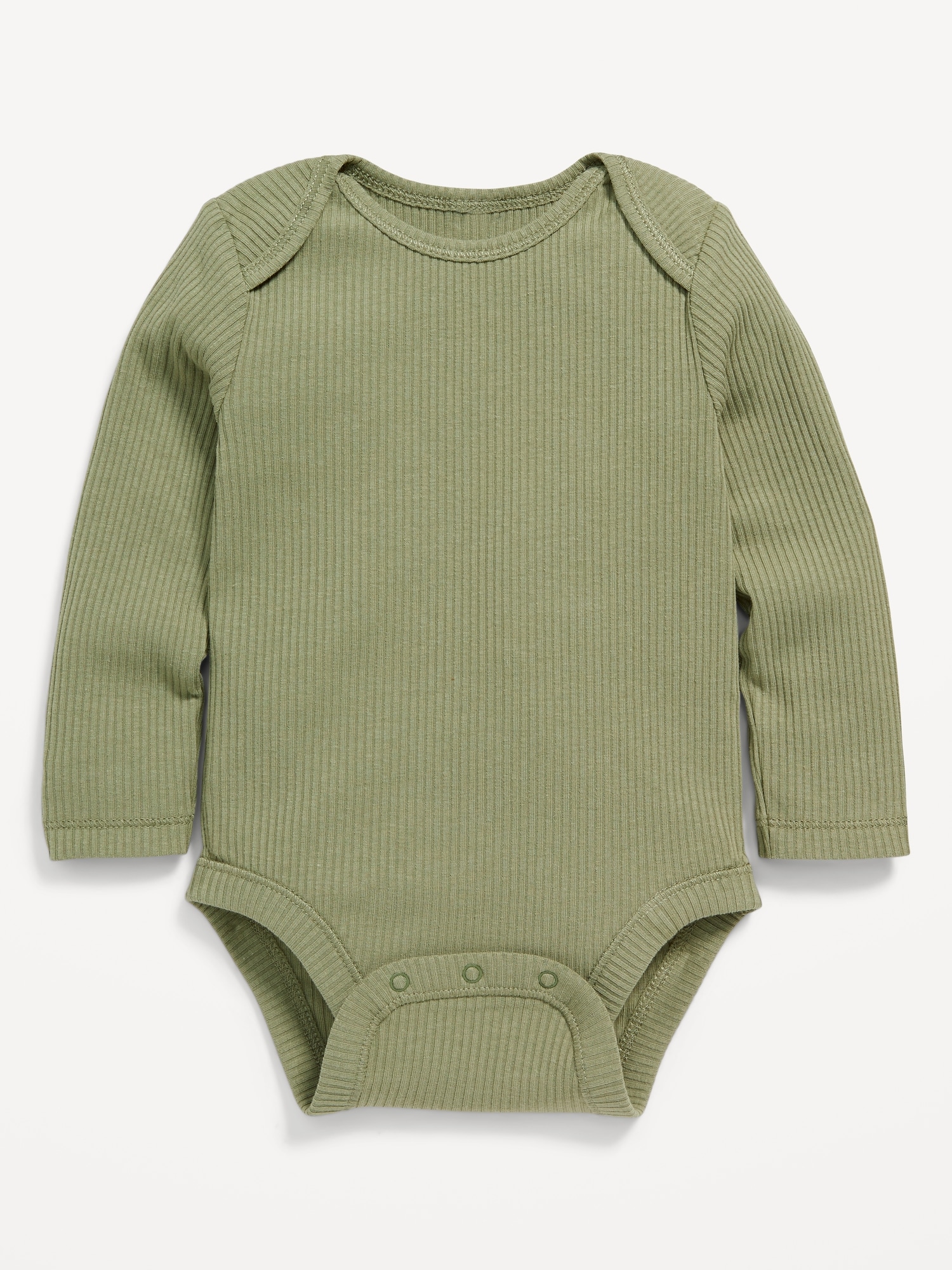 Unisex Long-Sleeve Rib-Knit Bodysuit for Baby