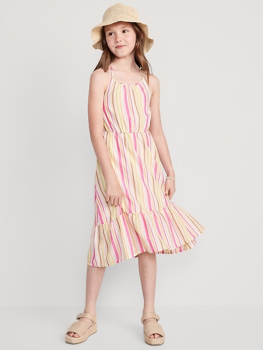 View large product image 1 of 3. Fit & Flare Printed Halter Midi Dress for Girls