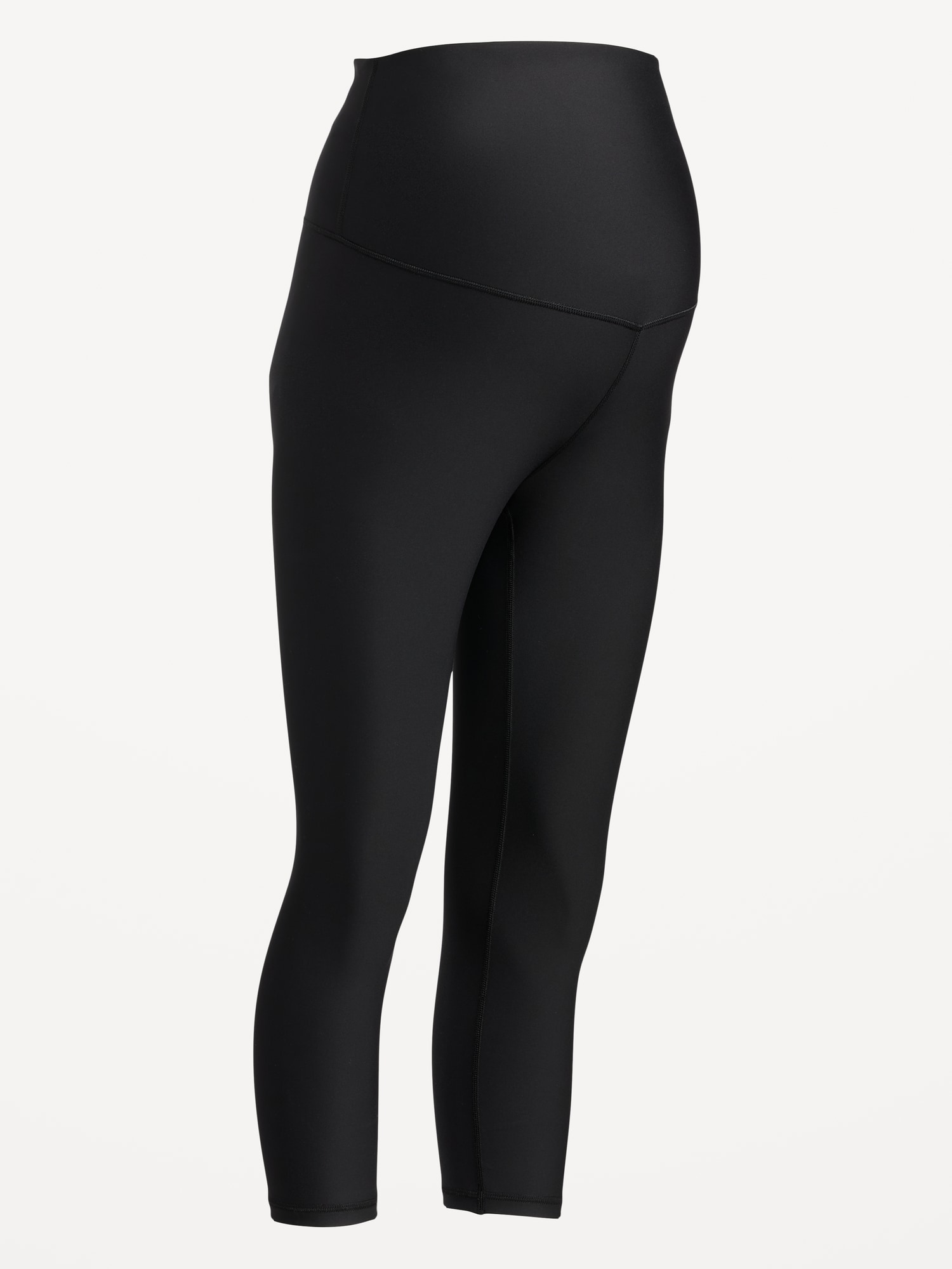 Old Navy Maternity Full-Panel PowerSoft Crop Leggings black. 1