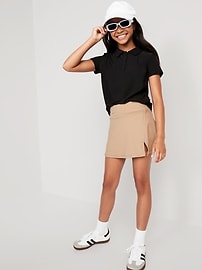 View large product image 3 of 5. High-Waisted Rib-Knit Side-Slit Performance Skort for Girls