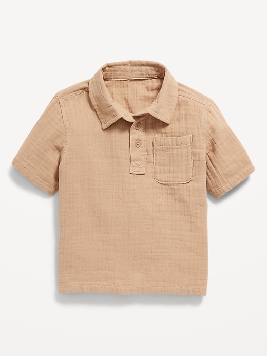 View large product image 1 of 2. Double-Weave Pocket Polo Shirt for Toddler Boys