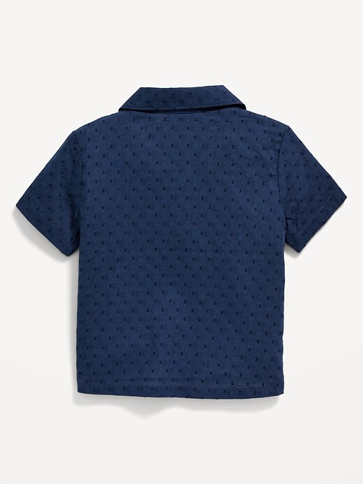 View large product image 2 of 2. Short-Sleeve Clip-Dot Pocket Shirt for Toddler Boys