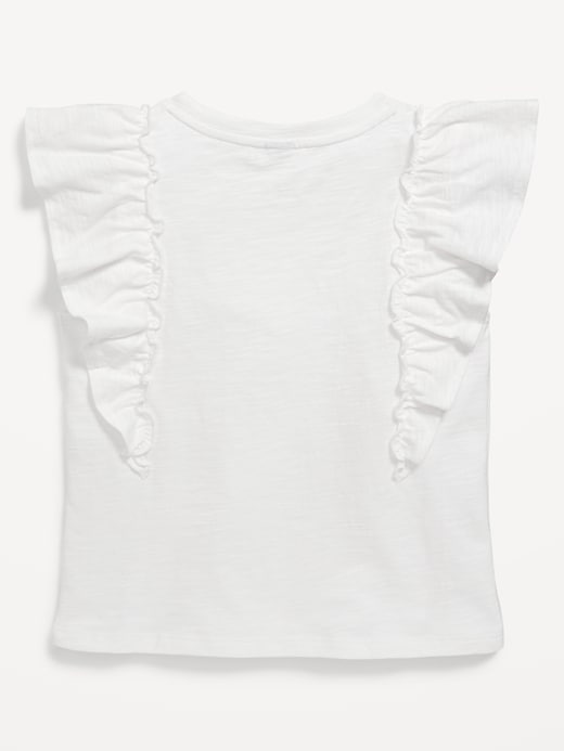 View large product image 2 of 2. Sleeveless Ruffle-Trim Jersey-Knit Top for Girls