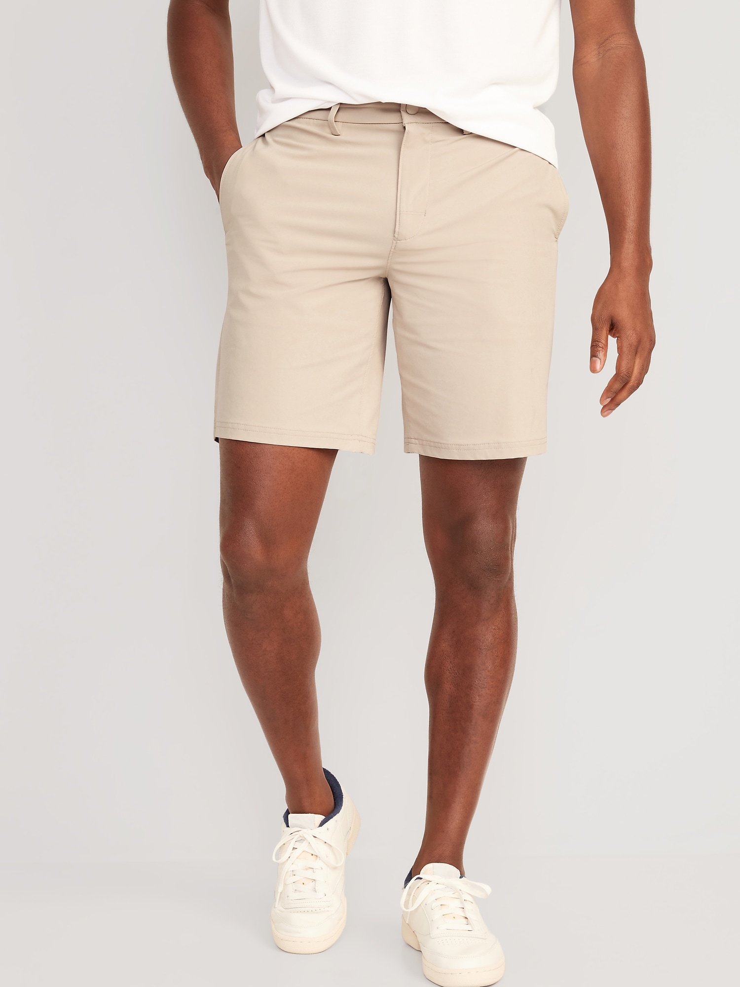 Old Navy StretchTech Chino Shorts for Men -- 9-inch inseam beige. 1