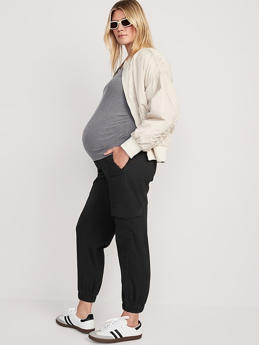 Image number 3 showing, Maternity Foldover-Waist Cargo Pants